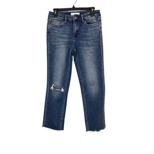 Vervet Women’s High Rise Cropped Distressed Blue Jeans sz 28